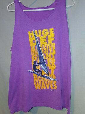 Vintage 1994 Signal Artwear Purple Windsurfer Monster Waves Tank Top Womens L